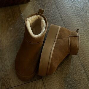 Cozy Brown Suede Ankle Boots
